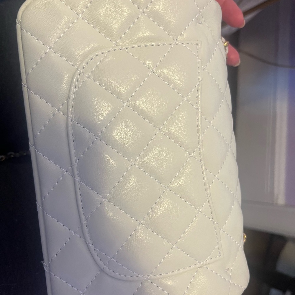 White Quilted Chain Bag - Picture 7 of 7